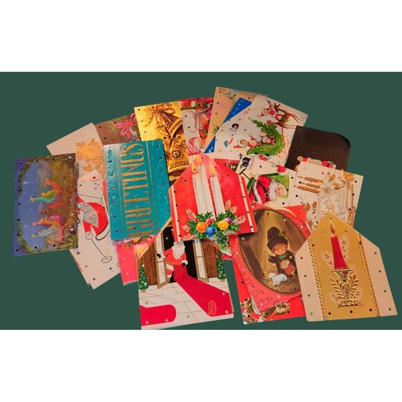 Vintage Double-Sided Christmas Card & Tag Collection - 32 Piece Set - Picture 2 of 6
